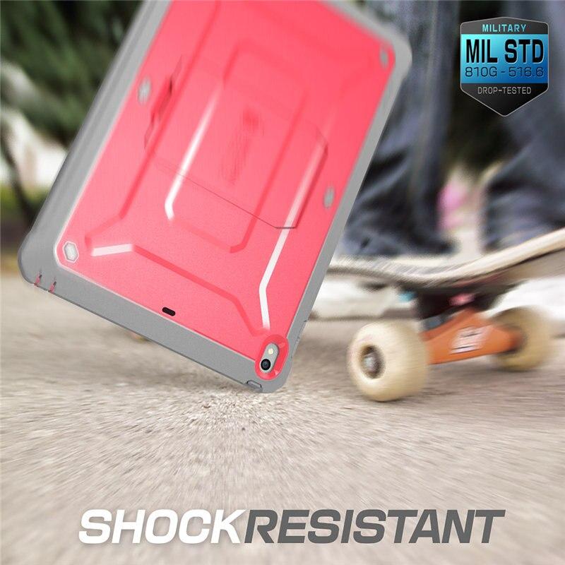 iPad Air 3 and iPad Pro 10.5 case in various colors, showcasing its rugged design and built-in screen protector.