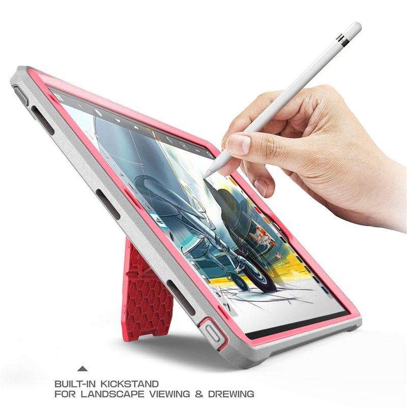 iPad Air 3 and iPad Pro 10.5 case in various colors, showcasing its rugged design and built-in screen protector.