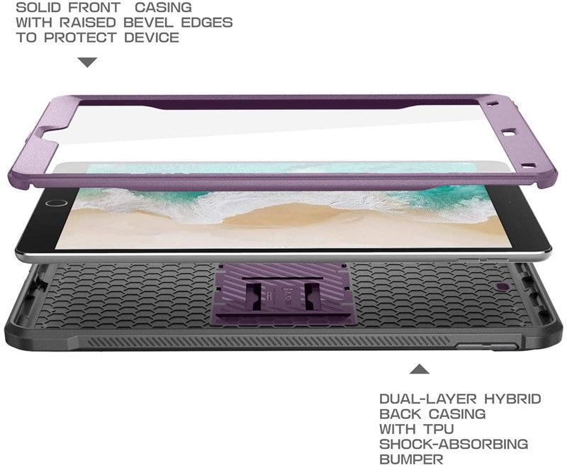 iPad Air 3 and iPad Pro 10.5 case in various colors, showcasing its rugged design and built-in screen protector.