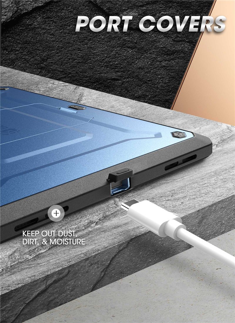 iPad Pro 11 (2020) UB Pro Case in black, showcasing rugged design and built-in screen protector.