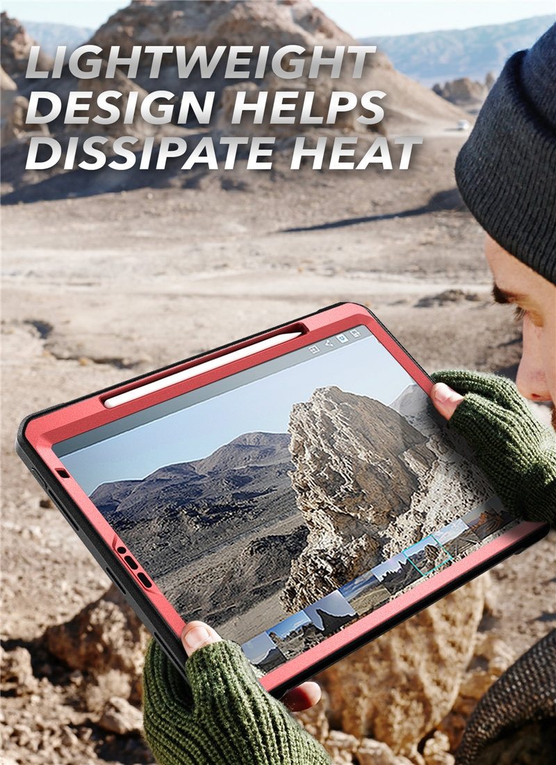 iPad Pro 11 (2020) UB Pro Case in black, showcasing rugged design and built-in screen protector.