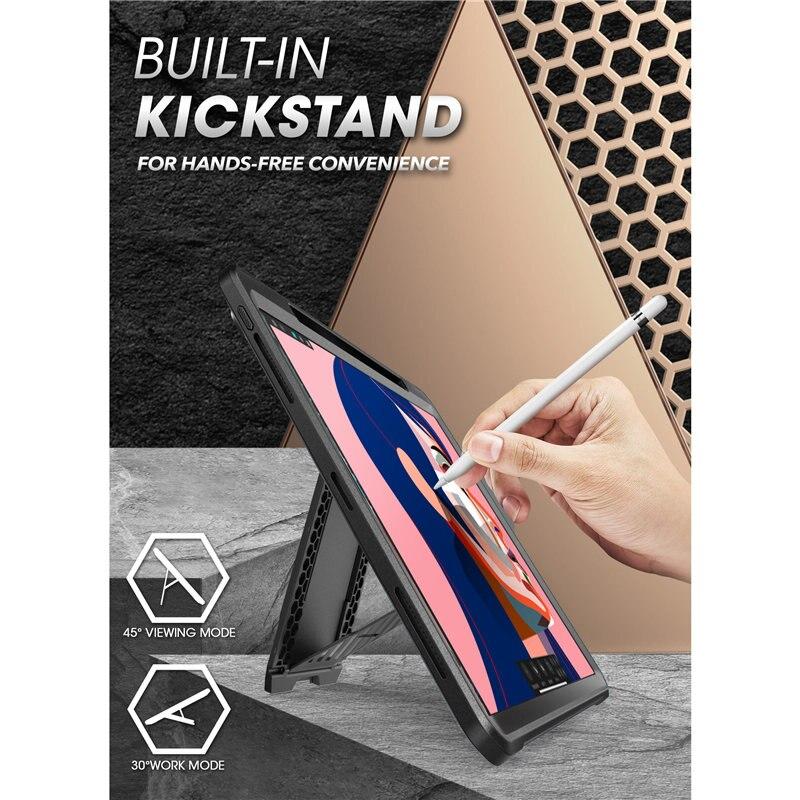 iPad Pro 11 (2020) UB Pro Case in black, showcasing rugged design and built-in screen protector.