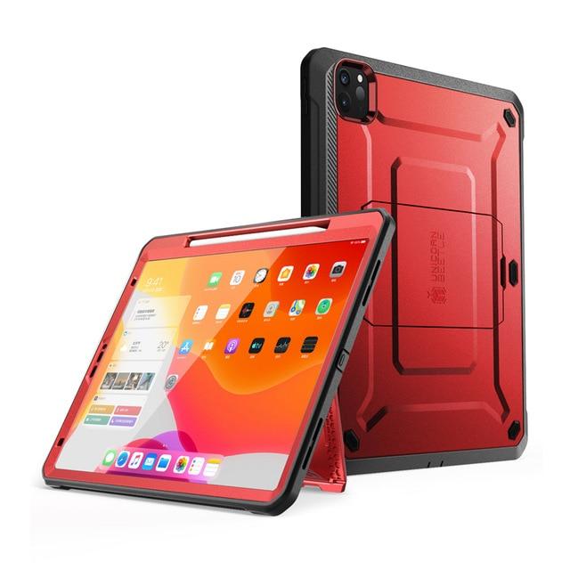 iPad Pro 11 (2020) UB Pro Case in black, showcasing rugged design and built-in screen protector.