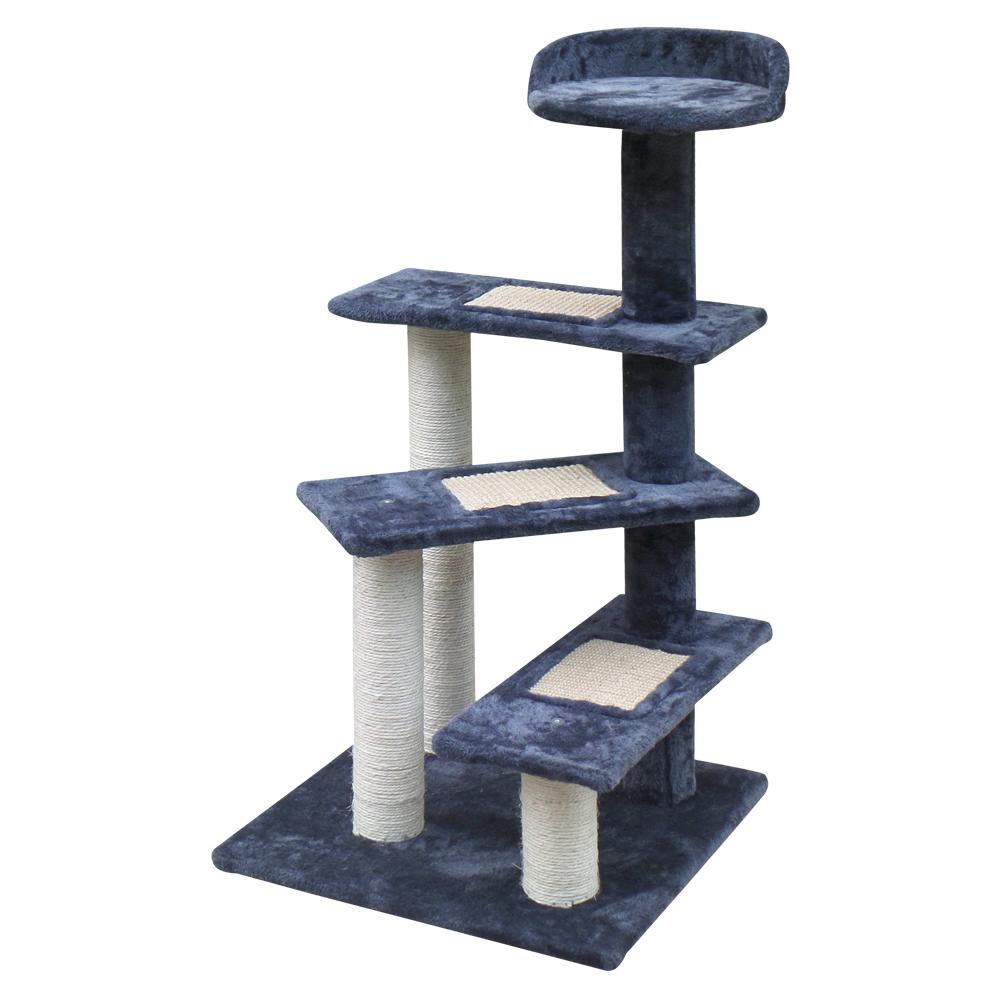 i.Pet Cat Tree 100cm tall with scratching posts, plush bed, and multi-level design for cats to play and relax.