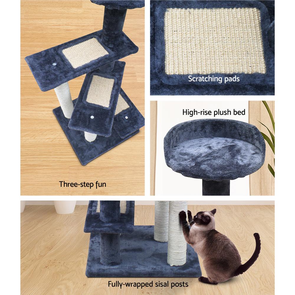 i.Pet Cat Tree 100cm tall with scratching posts, plush bed, and multi-level design for cats to play and relax.
