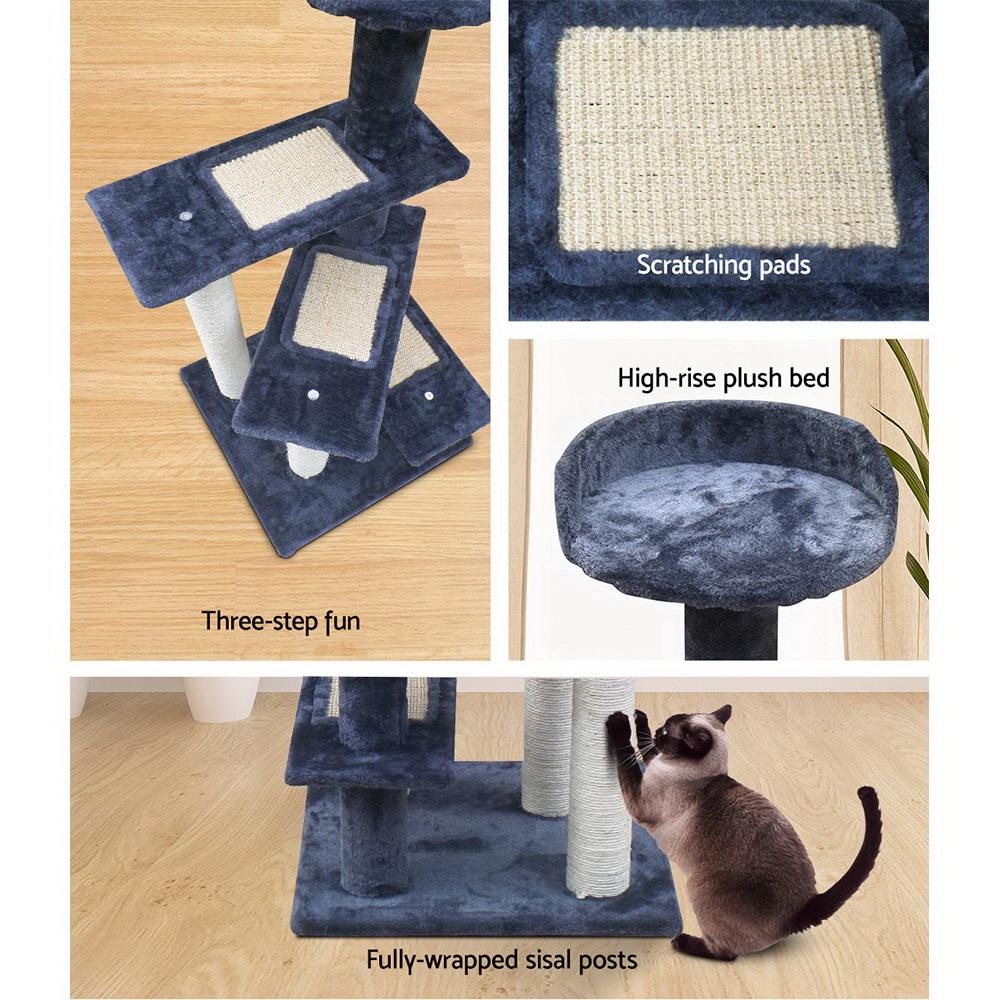 i.Pet Cat Tree 100cm tall with scratching posts, plush bed, and multi-level design for cats to play and relax.
