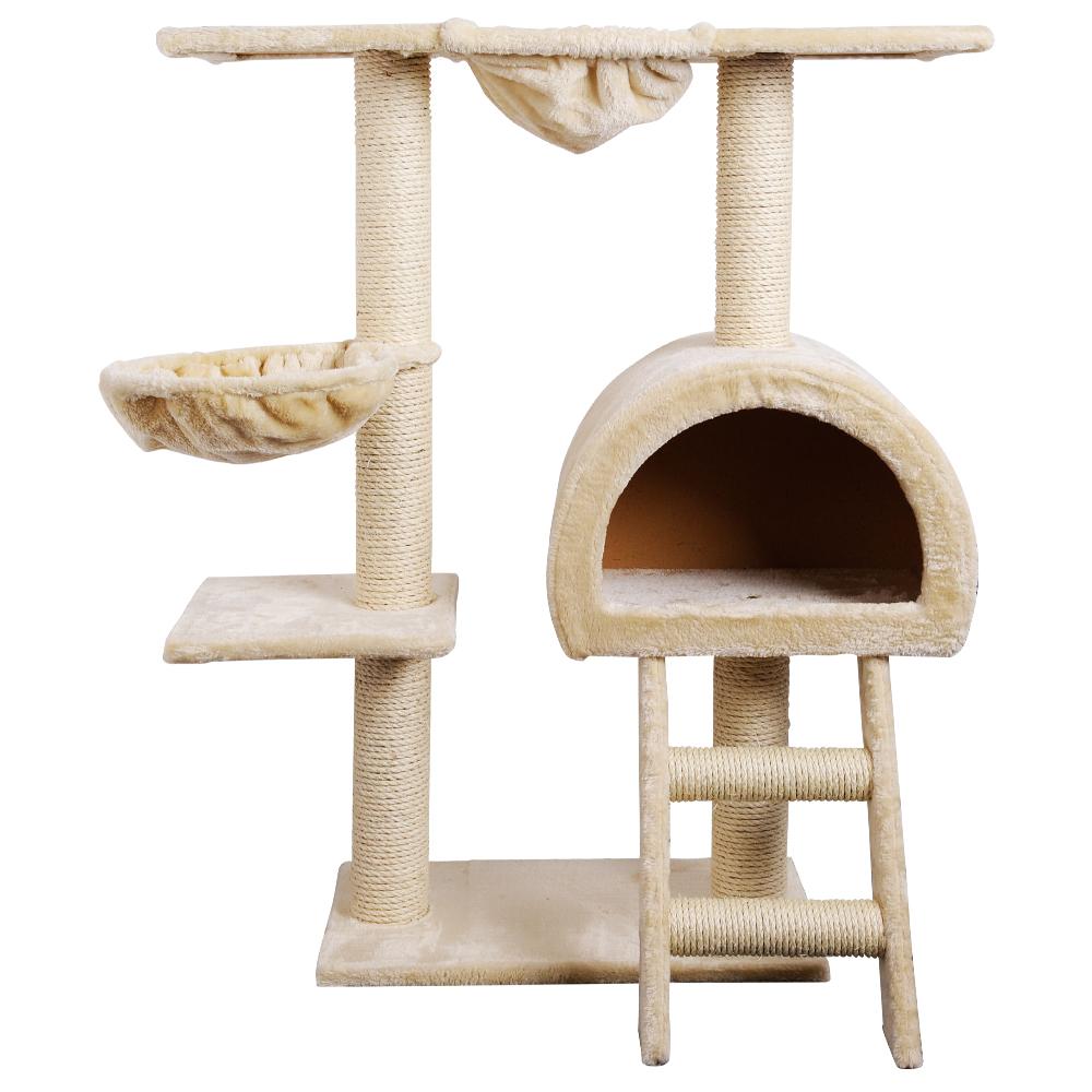 i.Pet Cat Tree 100cm tall with scratching posts, plush surfaces, and multi-level design for cats to play and relax.