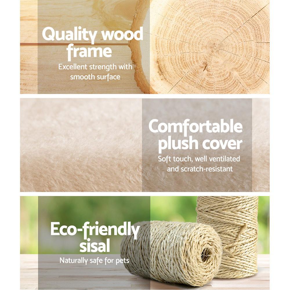 i.Pet Cat Tree 100cm tall with scratching posts, plush surfaces, and multi-level design for cats to play and relax.