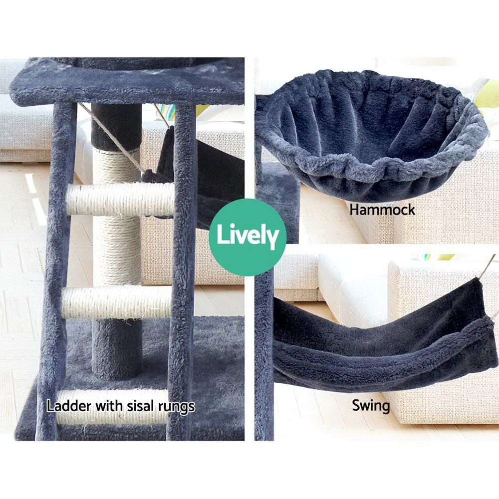 i.Pet Cat Tree 141cm with scratching posts, plush surfaces, and multi-level design for cats to play and relax.