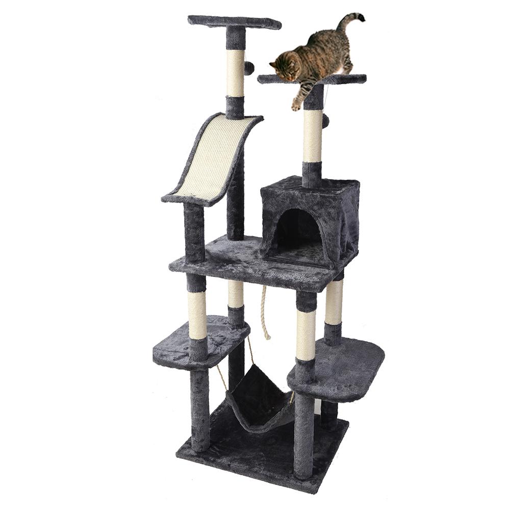 i.Pet Cat Tree 171cm tall with multiple levels, scratching posts, and plush surfaces, designed for cats to play and relax.