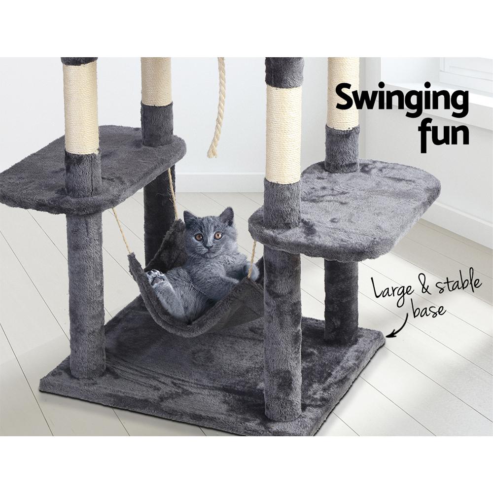 i.Pet Cat Tree 171cm tall with multiple levels, scratching posts, and plush surfaces, designed for cats to play and relax.