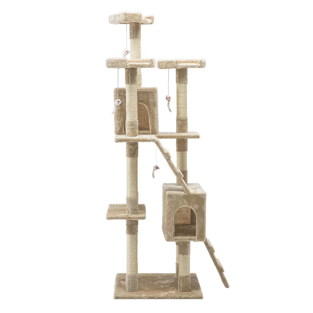 i.Pet Cat Tree 180cm featuring multiple levels, scratching posts, and plush upholstery, designed for cat play and relaxation.
