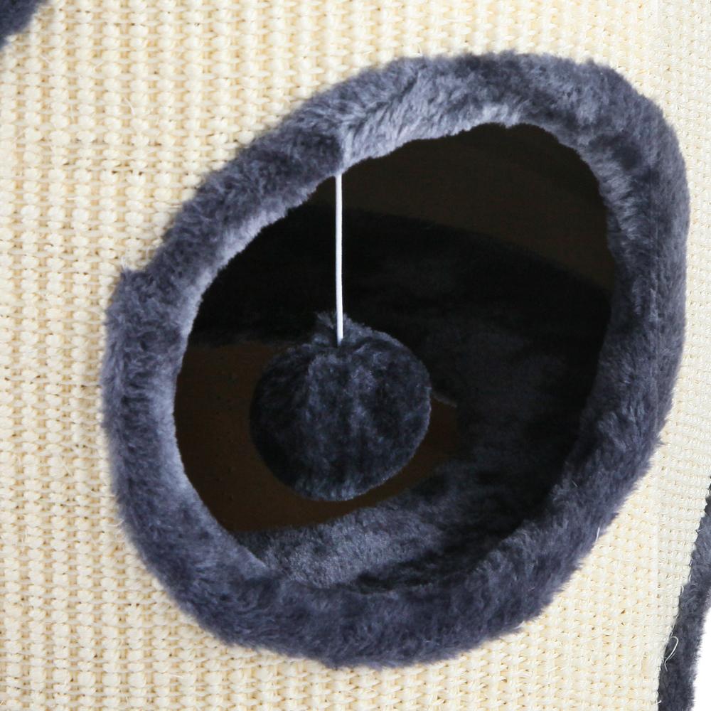 i.Pet Cat Tree 70cm tall with scratching post, plush cover, and multiple hideout spots for cats.