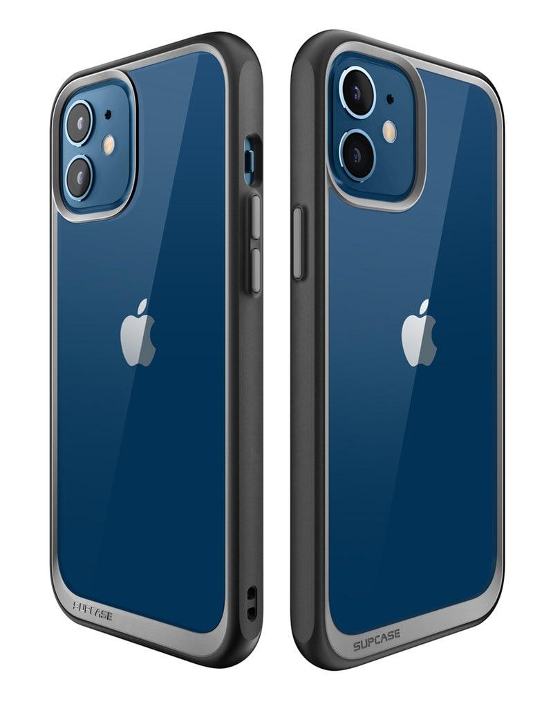 iPhone 12 Mini Case 5.4 inch in clear design with colorful TPU bumper, showcasing its slim and stylish profile.