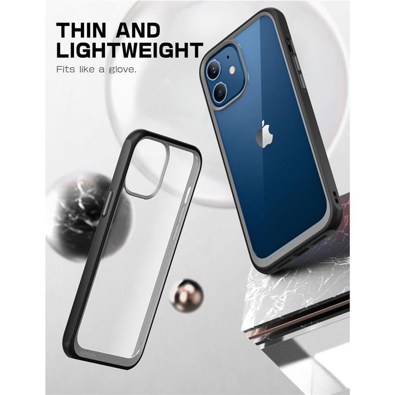 iPhone 12 Mini Case 5.4 inch in clear design with colorful TPU bumper, showcasing its slim and stylish profile.