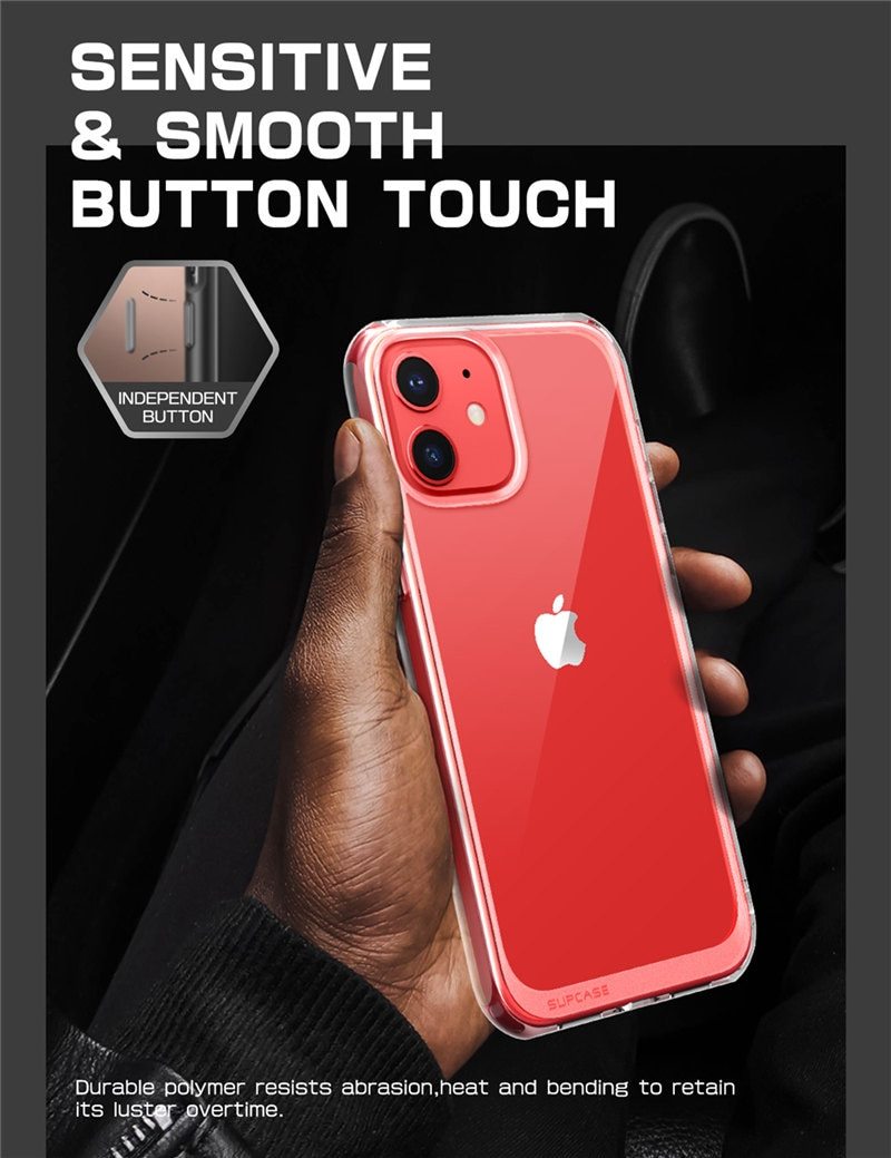 iPhone 12 Mini Case 5.4 inch in clear design with colorful TPU bumper, showcasing its slim and stylish profile.