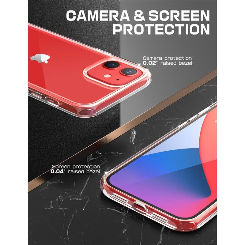 iPhone 12 Mini Case 5.4 inch in clear design with colorful TPU bumper, showcasing its slim and stylish profile.