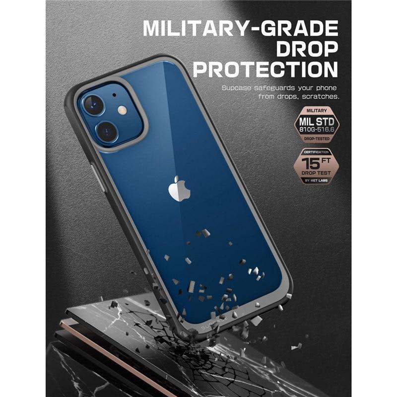 iPhone 12 Mini Case 5.4 inch in clear design with colorful TPU bumper, showcasing its slim and stylish profile.