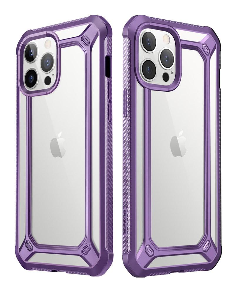 UB EXO Pro Hybrid Clear Case for iPhone 12 Pro Max, showcasing its clear bumper design and built-in screen protector.