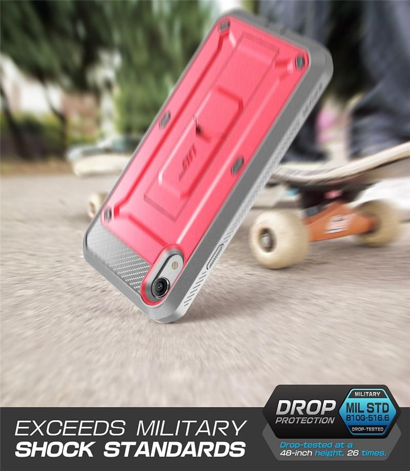 iPhone XR UB Pro Full-Body Rugged Holster Case in various colors with built-in screen protector and kickstand.