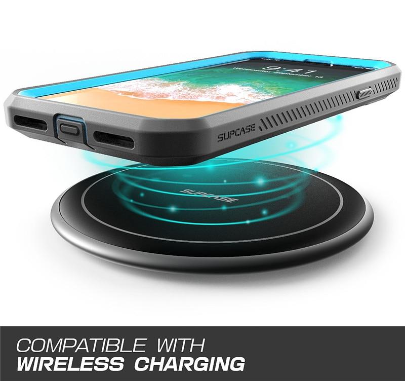 iPhone XR UB Pro Full-Body Rugged Holster Case in various colors with built-in screen protector and kickstand.