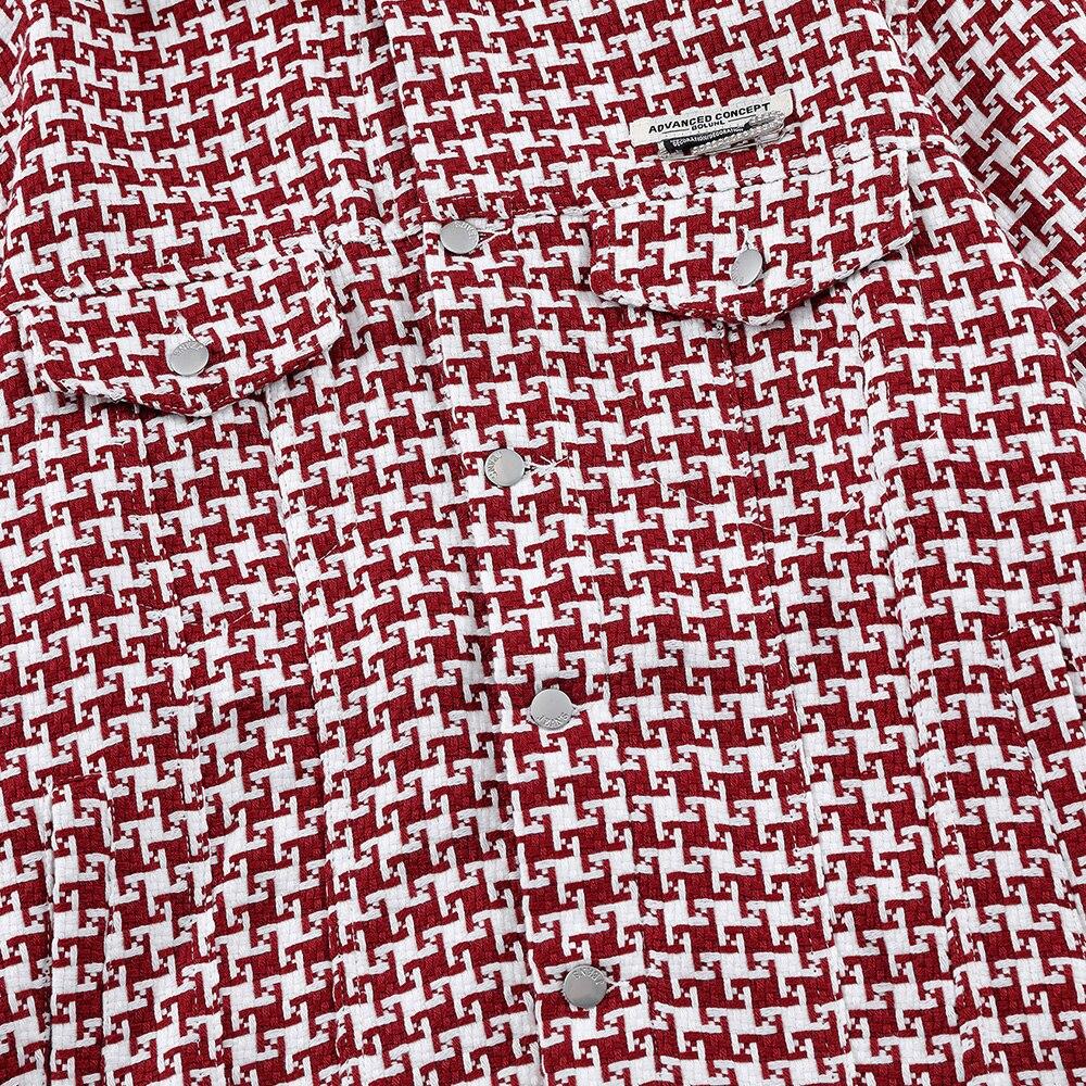 Men's classic knitted plaid jacket with turn-down collar, perfect for autumn and winter wear, featuring pockets and a loose fit.