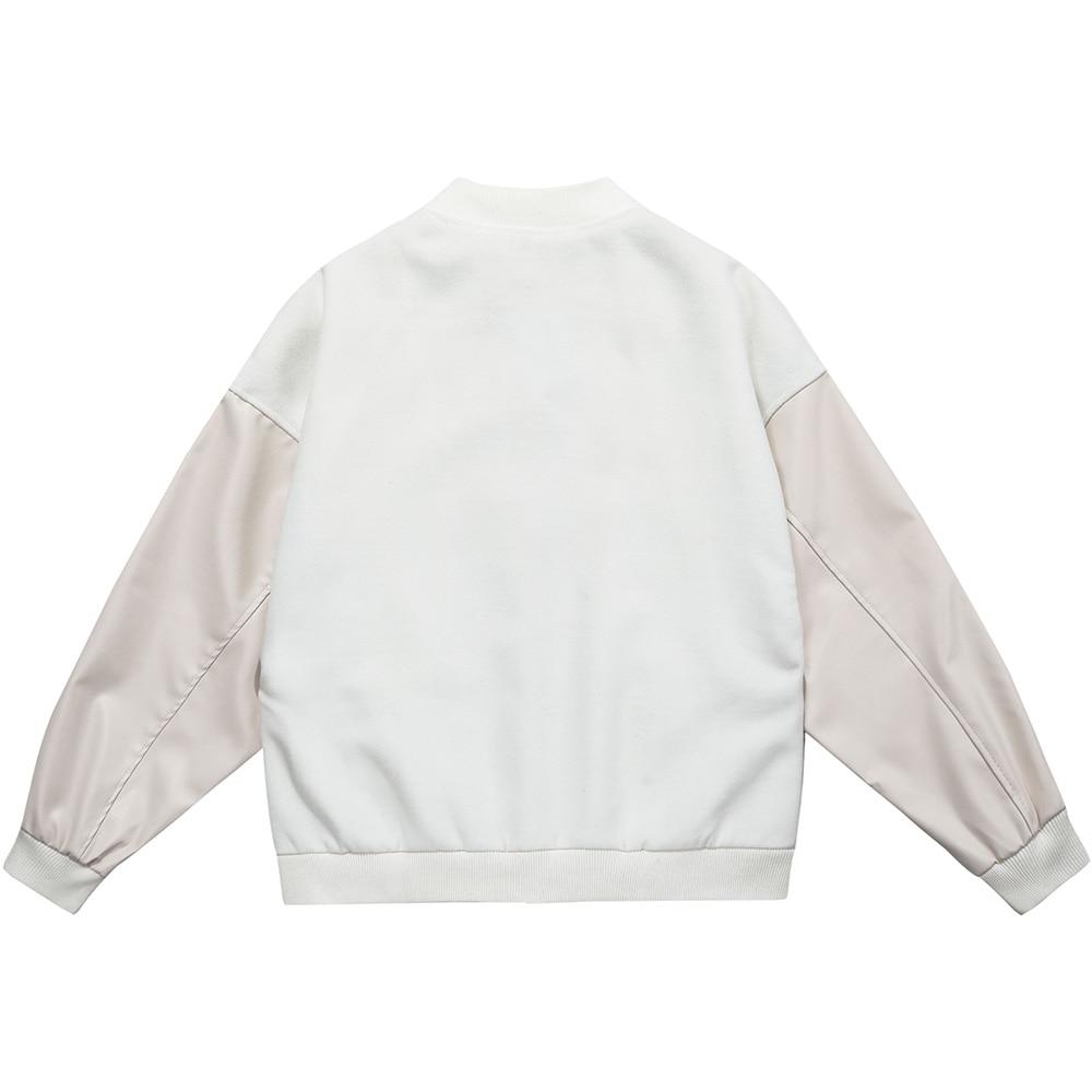 Men's Diamonds Broken Heart Leather Patchwork Sleeve Baseball Jacket featuring unique patchwork design and casual fit.