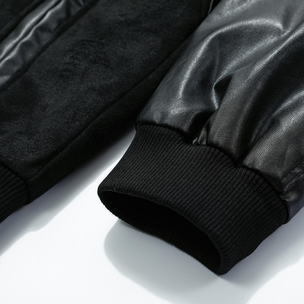 Men's Diamonds Broken Heart Leather Patchwork Sleeve Baseball Jacket featuring unique patchwork design and casual fit.