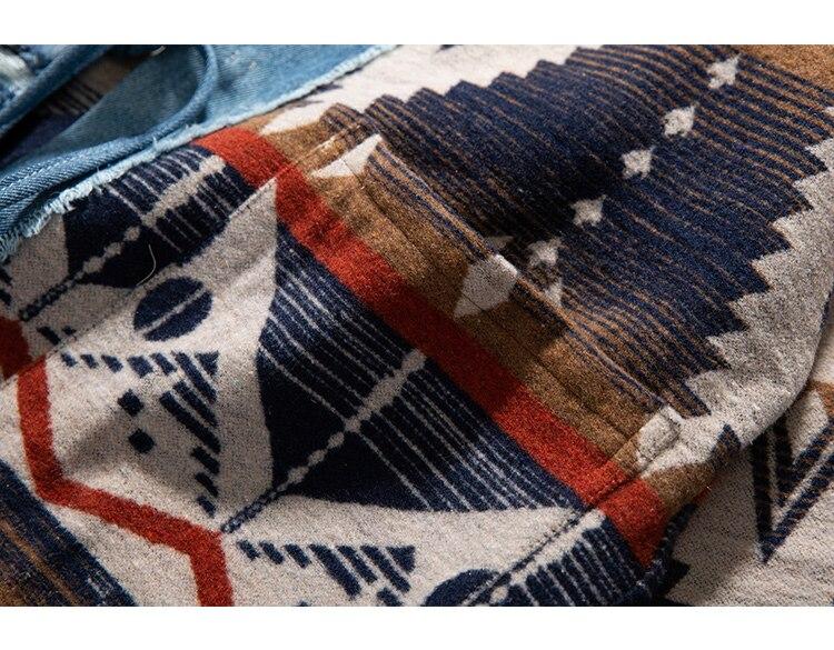 Men's vintage folk-custom jacket featuring Japanese style, loose fit, and argyle pattern in khaki color.