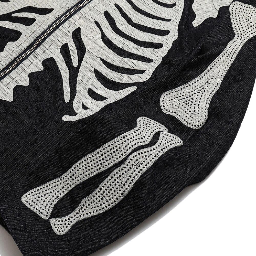 Men's Gothic style jacket featuring a horror skull design with zipper closure, perfect for casual streetwear.