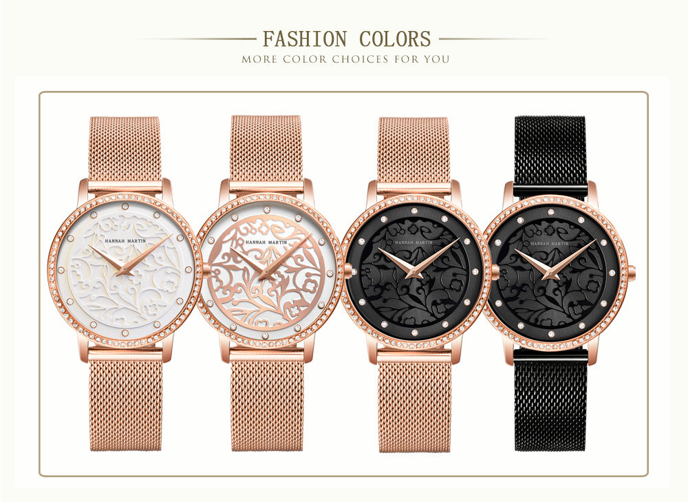 Japan Quartz Waterproof Sculpture Emboss White Flower bracelet watch for women, featuring a white flower design, stainless steel band, and elegant round case.