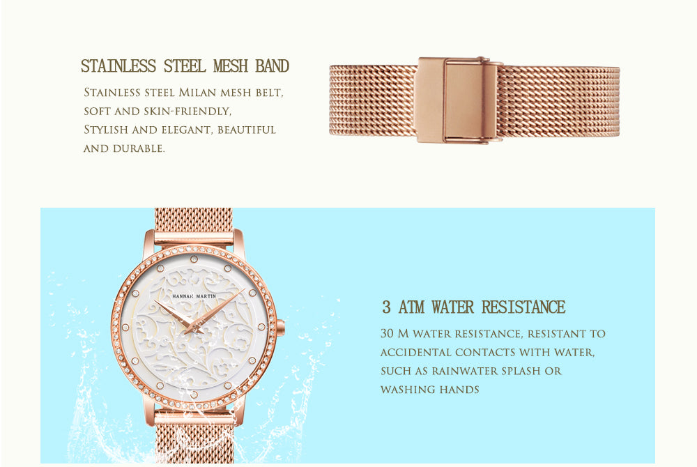 Japan Quartz Waterproof Sculpture Emboss White Flower bracelet watch for women, featuring a white flower design, stainless steel band, and elegant round case.