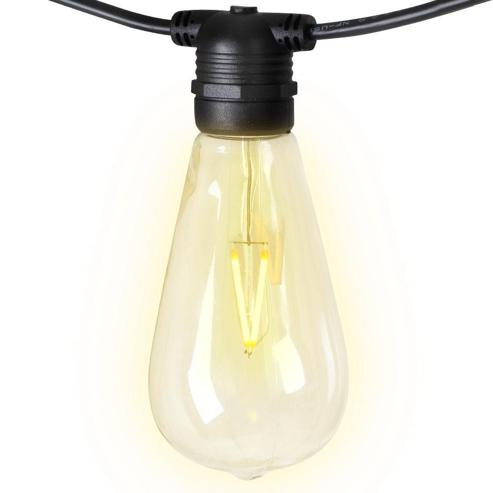 Jingle Jollys 41m LED Festoon String Lights with 40 bulbs, perfect for weddings and outdoor events, showcasing a warm glow.