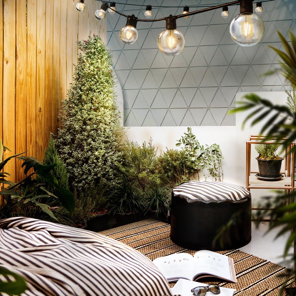 Jingle Jollys 50m LED Festoon String Lights with 50 bulbs, perfect for weddings and outdoor events, showcasing a warm glow.