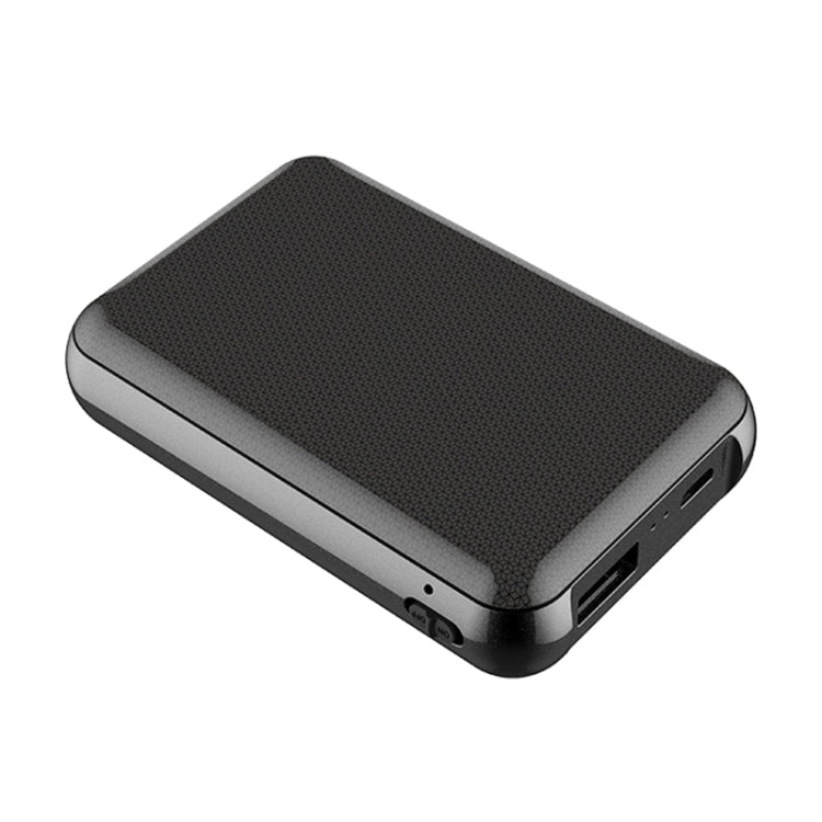 JNN Q75 Magnetic Power Bank Smart Voice Recorder in black, showcasing its compact design and features.