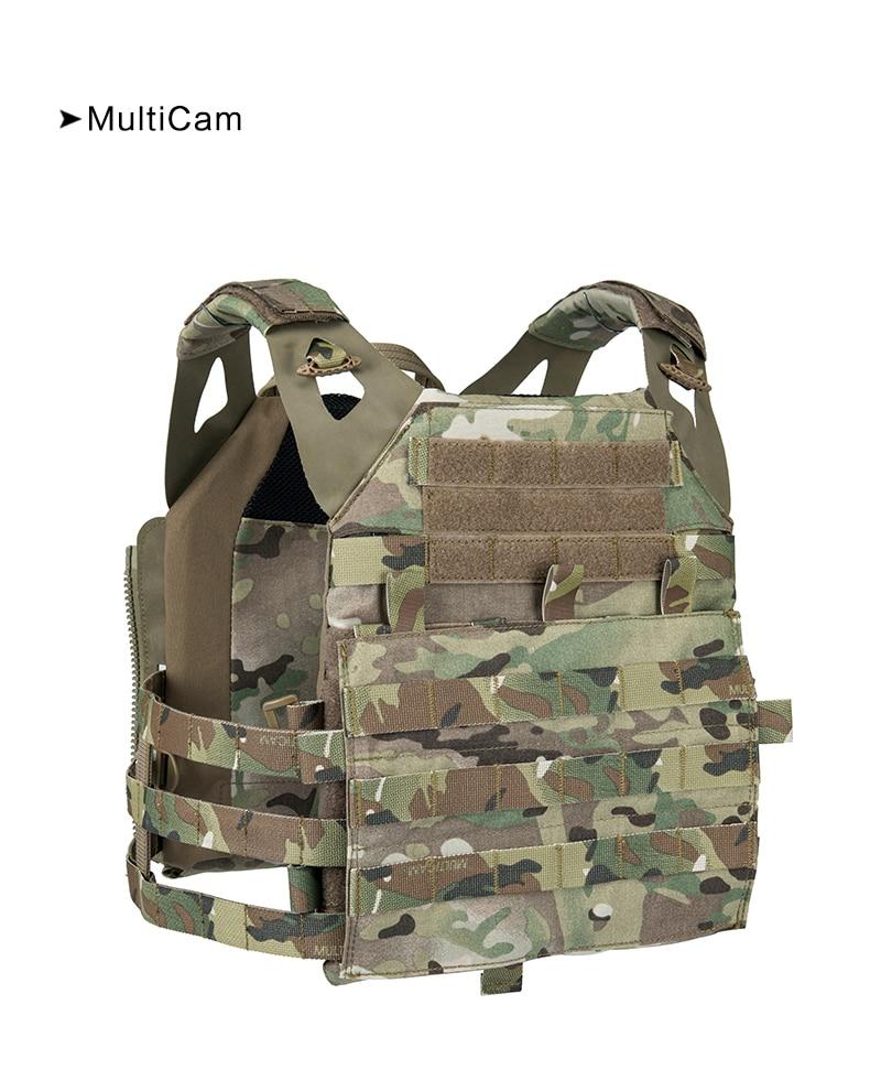 JPC 2.0 Tactical Vest in Multicam color, showcasing MOLLE webbing and adjustable straps for a secure fit.