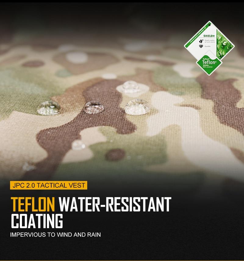 JPC 2.0 Tactical Vest in Multicam color, showcasing MOLLE webbing and adjustable straps for a secure fit.