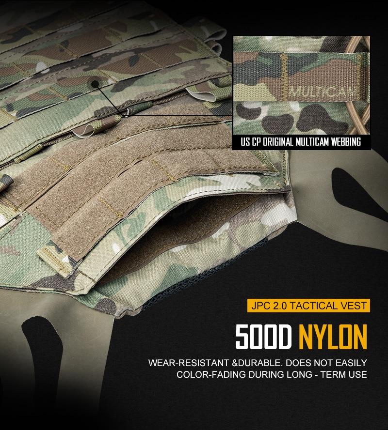 JPC 2.0 Tactical Vest in Multicam color, showcasing MOLLE webbing and adjustable straps for a secure fit.