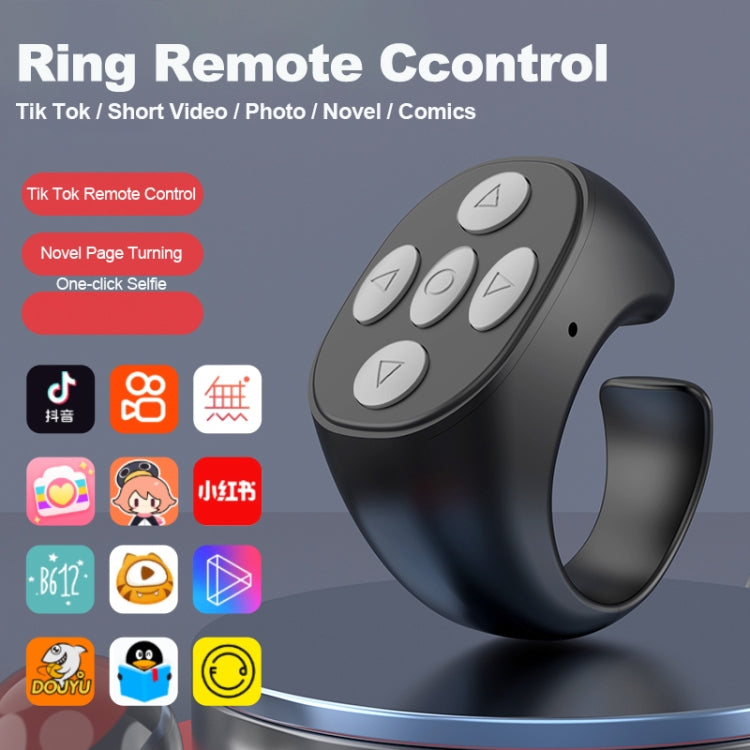 JX-05 Bluetooth Remote Control Smart Ring, ergonomic design, 5 buttons for mobile operation.