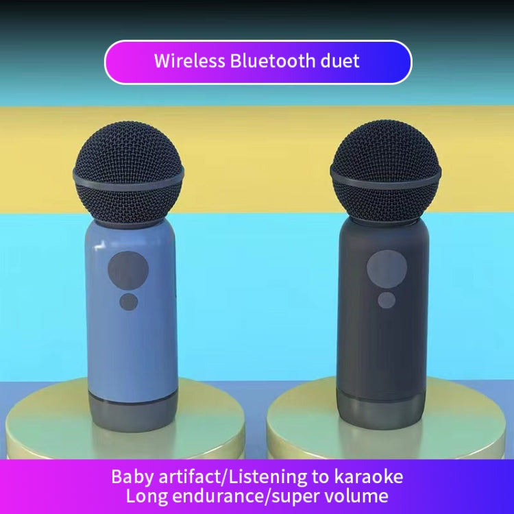 K1 Handheld Bluetooth Microphone in blue, showcasing its sleek design and portable features, perfect for karaoke and outdoor use.