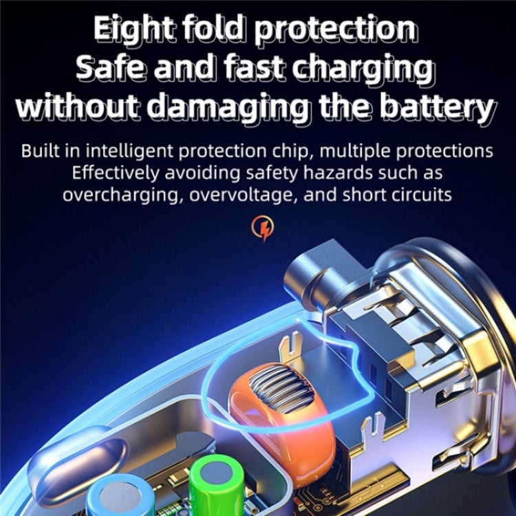 K15 Car Adapter with 3 in 1 stretchable cable and dual USB ports, designed for quick charging in vehicles.