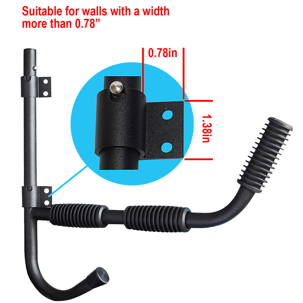 Kayak Canoe Wall-Mounted Rack with sturdy metal construction and swivel design for space-saving storage.