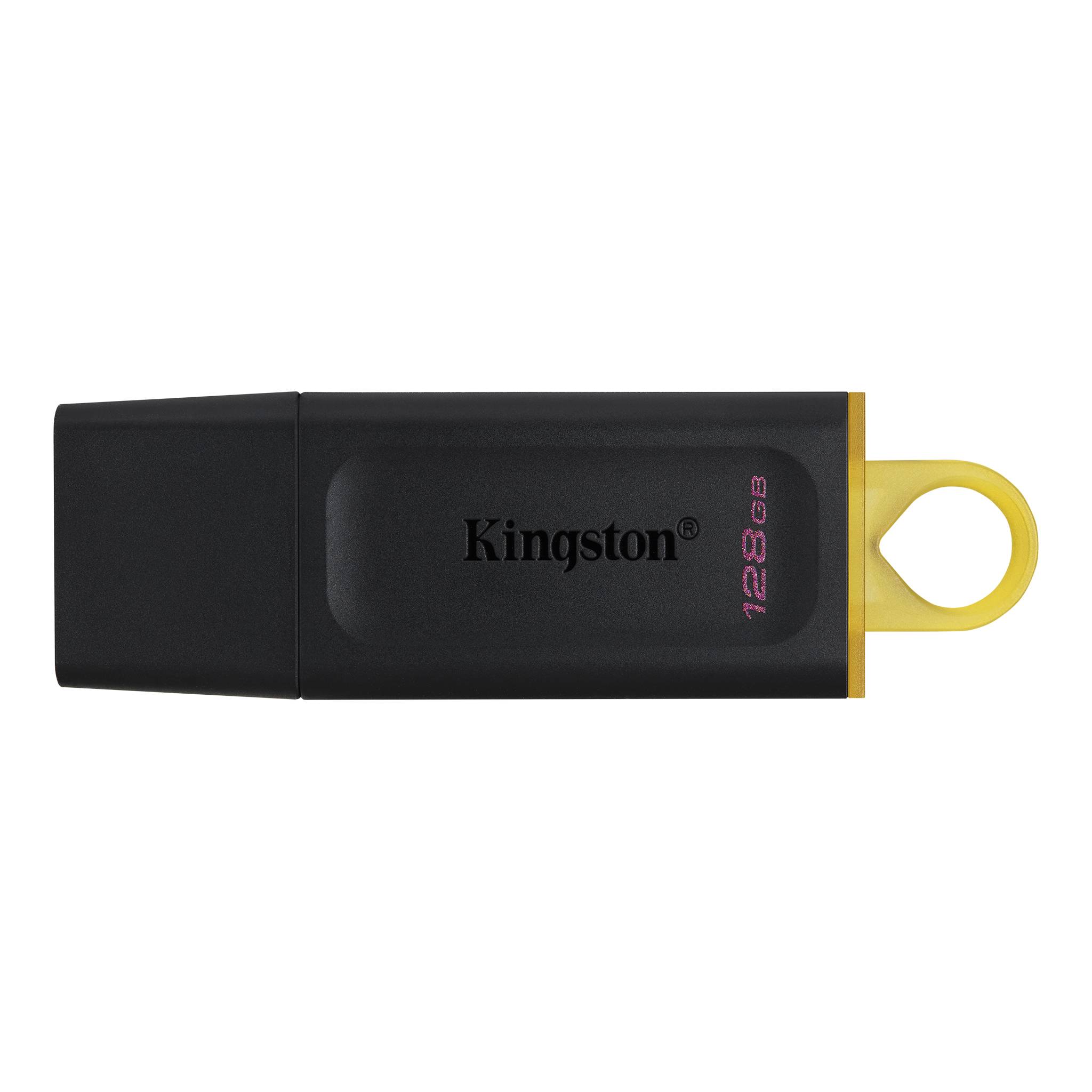 KINGSTON 128GB USB3.0 Flash Drive in various colors, showcasing its compact design and USB connector.
