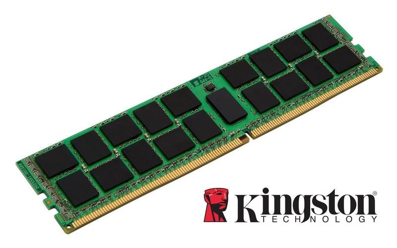 Kingston 16GB DDR4 ECC Unbuffered RAM module with gold contacts and detailed specifications.