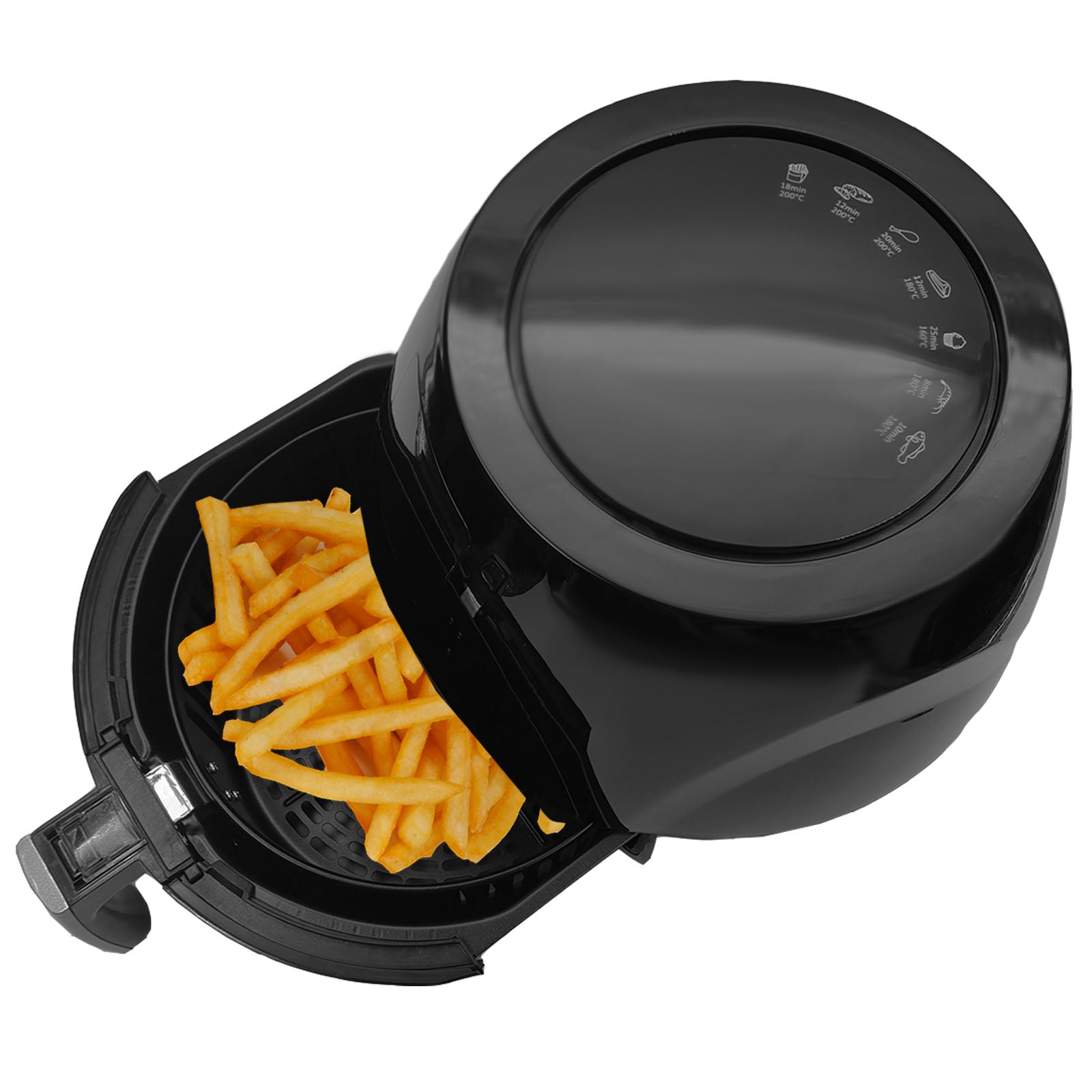 Kitchen Couture 7L Digital Air Fryer in sleek black design with a futuristic touch screen, perfect for healthy oil-free cooking.