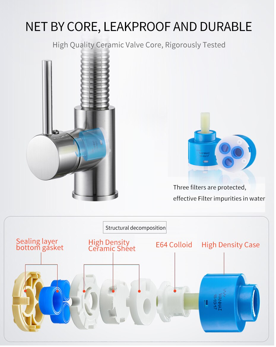 Brushed nickel kitchen faucet with pull-down spray head, showcasing a sleek and modern design suitable for any kitchen decor.