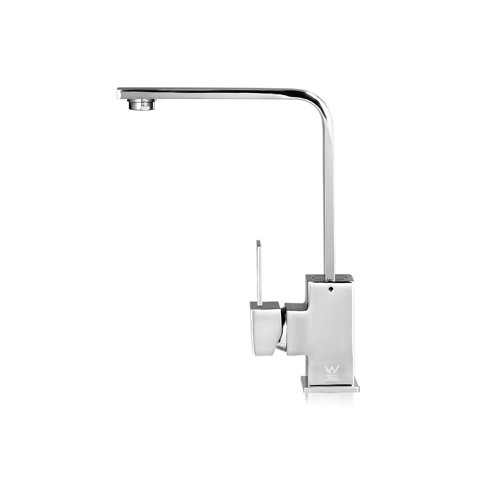 Cefito Kitchen Mixer Tap in silver with a sleek design, featuring a 360° swivel spout and modern handles.