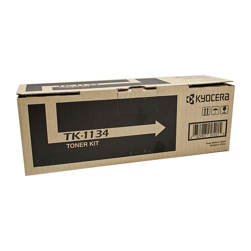KYOCERA TK1134 Toner Kit, a black toner cartridge designed for high-quality printing, yielding 3,000 pages, compatible with various KYOCERA printers.