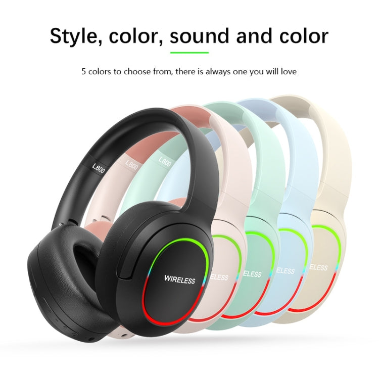 L800 Foldable ENC Noise Reduction Wireless Gaming Headset with RGB lighting, ergonomic design, and Bluetooth 5.1 technology.