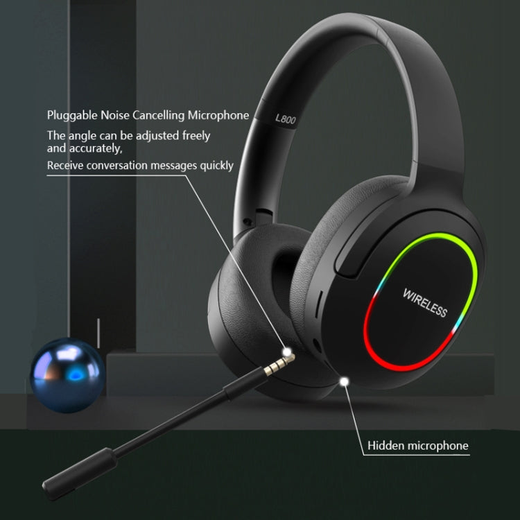 L800 Foldable ENC Noise Reduction Wireless Gaming Headset with RGB lighting, ergonomic design, and Bluetooth 5.1 technology.